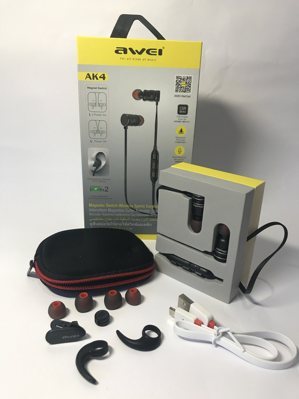 Спортивні бездротові Bluetooth-навушники Awei AK4 Black