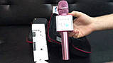 Портативний караоке-мікрофон Q9 Pink (рожевий-бронзовий). Бездротовий мікрофон Q9 рожевий, фото 5