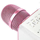 Портативний караоке-мікрофон Q9 Pink (рожевий-бронзовий). Бездротовий мікрофон Q9 рожевий, фото 8