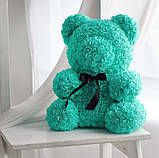 Мишко з 3D троянд 25 см в красивій подарунковій упаковці ведмедик Тедді з троянд, фото 4