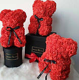 Мишко з 3D троянд 40см в красивій подарунковій упаковці ведмедик Тедді з троянд оригінальний подарунок, фото 2