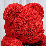 Мишко з 3D троянд 40см в красивій подарунковій упаковці ведмедик Тедді з троянд оригінальний подарунок, фото 7