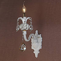 Бра на 1 лампу белого цвета со стразами и камнями (KC002/1W) Elisey