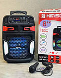 QS-4802 KIMISO 8-дюймова портативна бездротова Bluetooth-колонка для караоке з мікрофоном, фото 6