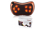 Масажна подушка MASSAGE PILLOW QY-8028 інфрачервоний роликовий масажер для шиї і спини 8 масажних ролика, фото 2