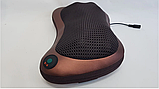 Масажна подушка MASSAGE PILLOW QY-8028 інфрачервоний роликовий масажер для шиї і спини 8 масажних ролика, фото 7