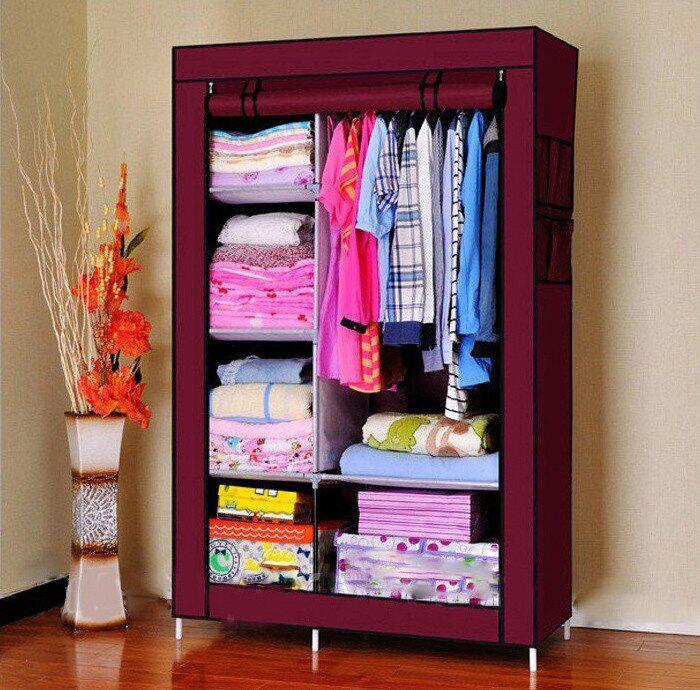 Тканинний шафа складаний STORAGE WARDROBE KM-105 на 2 секції (106х45х170 см), органайзер для одягу