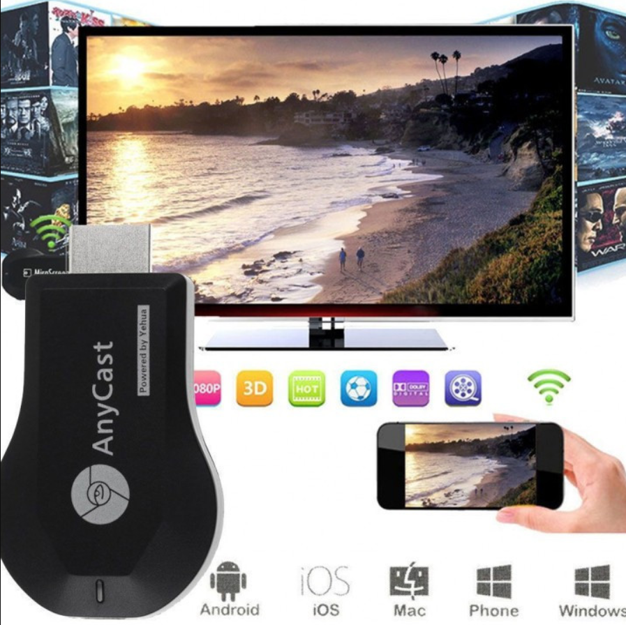 Безпровідний приймач для трансляції екрану AnyCast BLUETOOTH / WiFi (Screen Mirroring) M9 Plus (Google) (Anyc