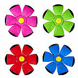 Літаючий складаний м'яч ігровий фрісбі трансформер з LED підсвічуванням Phlat Ball плоский НЛО, фото 3