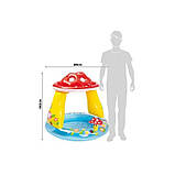Надувний басейн з навісом Гриб 102*89см 57114 Інтекс Intex грибочок з надувним дном, фото 4