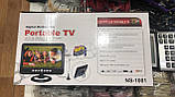 Телевізор акумуляторний LED TV NS-1001, USB, Екран 13,8 дюймів, 220 В та 12 В(ПортТел_NS-1001USB), фото 9