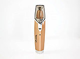 Тример Pro Gemei акумуляторний 2в1 бритва для носа і вух з насадками 3Вт Gold (GM-3110), фото 4