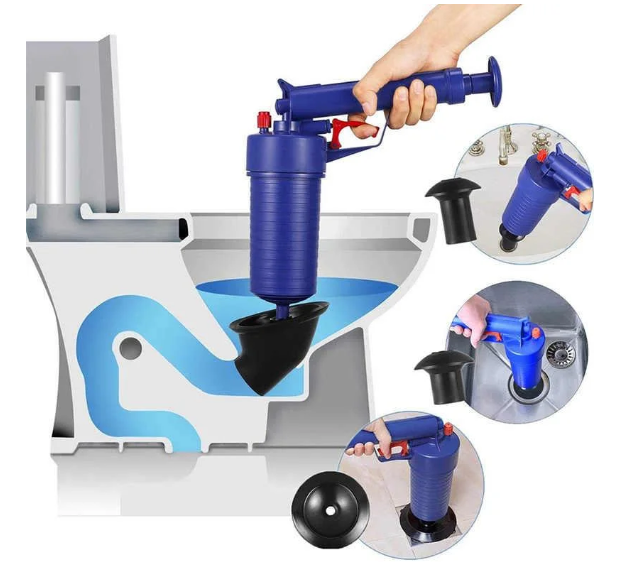 Пневматичний вантуз, очищувач каналізації високого тиску Toilet dredge GUN BLUE