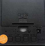 Настільний годинник VST-876-5 з синім підсвічуванням у вигляді дерев'яного бруска, фото 6