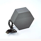 Настільний годинник VST-876-5 з синім підсвічуванням у вигляді дерев'яного бруска, фото 8