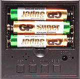 Настільний годинник VST-876-5 з синім підсвічуванням у вигляді дерев'яного бруска, фото 9