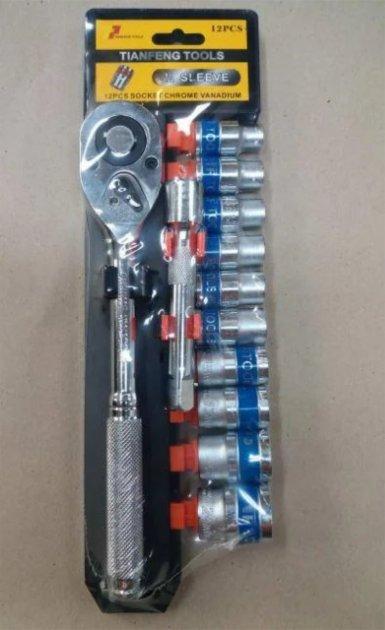 Набір головок із тріскачкою та подовжувачем 1/2" 12 предметів Tianfendo Tools