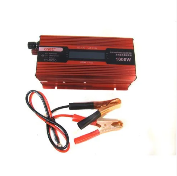 Перетворювач UKC авто інвертор 12В-220В 1000W LCD KC-1000D