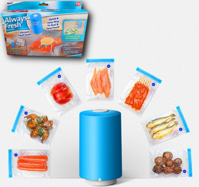 Вакуумний пакувальник для їжі Vacuum Sealer Always Fresh, вакуумні пакети для їжі