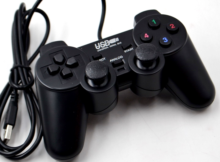 Джойстик провідний USB USB-208 DualShock вібро Чорний