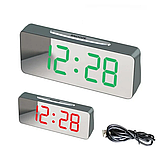 Великі настільні годинники будильник VST-763Y Зелені Цифри (дзеркальний диспелей 7,8"), фото 3