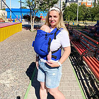 Эрго рюкзак с рождения Adapt синий коттон для малышей 0 - 18 месяцев, весом до 20 кг Малышастик Синий