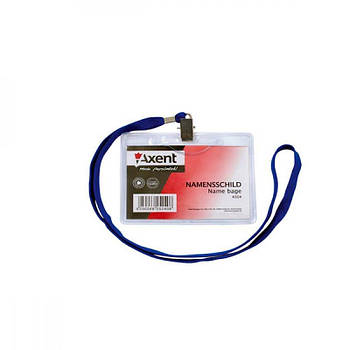 Бейдж горизонтальний прозорий, на шнурку. 63616/4504-A G-Rich