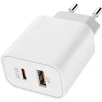 Адаптер питания для телефона ColorWay Power Delivery Port PPS USB (30W) White (Type-C PD + USB QC3.0)