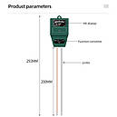 Вимірювач кислотності pH, вологості, освітленості ґрунту ЕТП-301 (3 в 1), фото 4