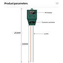 Вимірювач кислотності pH, вологості, освітленості грунту ЕТП-301 (3 в 1), фото 7
