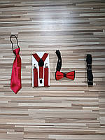 Джентльменский набор (ремень, подтяжки, галстук-бабочка) Бордо