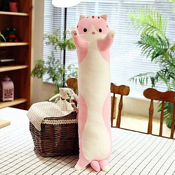 М'яка Іграшка Кіт Батон, 50 см / Подарунок дівчині / Довгий Іграшка Кіт-Обіймашка / Іграшка подушка