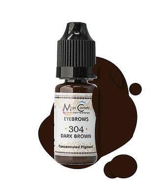 Пігмент для татуажу брів Magic Cosmetic Dark Brown #304, 10 мл, фото 2