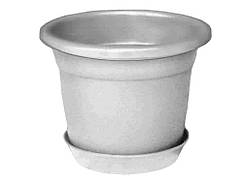 Горщик для квітів 1л з підставкою білий ТМ МЕД