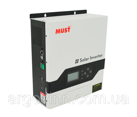 Гібридний інвертор MUST PV18-3024VPM, 3000W, 24V, струм заряду 20/30A, 160-275V, MPPT