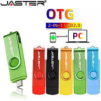 Флешка Jaster 64 Gb 2.0 OTG USB Flash Drive флеш-накопитель. двухсторонняя флешка для ПК и телефона.
