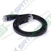 Патч-корд 2 м, CAT6, чёрный, плоский, 32AWG*4P*(BCu)