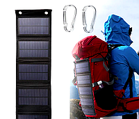 Солнечная панель для зарядки телефона, повербанка, гаджетов 10W туристическая походная раскладная 2USB Jmuytop