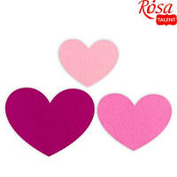 Набір фетрових заготовок Серця 1 12*9,3см - 2шт, 10*7,7см - 2шт, 8*6,4см - 2шт Rosa Talеnt