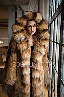 Об'ємна шуба з лисиці saga royal furs довжина 95 см