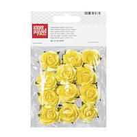 Набір паперових квітів для декору самоклеючі Жовті 2,5 см 12 шт KnorrPrandell