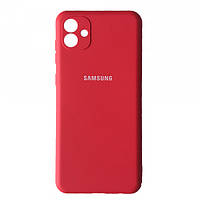 Чохол бампер силіконовий Samsung Galaxy A04 (A045) (Самсунг) Колір Червоний (Red) Soft-touch з мікрофіброю