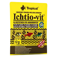 Корм Tropical Ichtio-Vit 50 ml. Высококачественный корм в хлопьях для всеядных рыбок