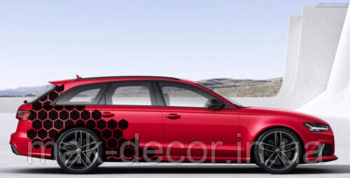 Вінілові наклейки на авто " Соти матові суцільні 48 шт 15х17 см/шт " 60х100 см 2 листа, фото 1