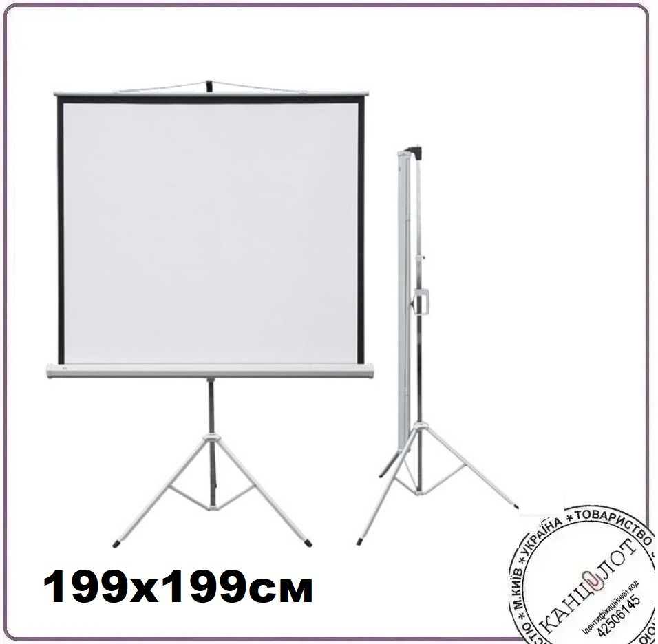 Проекційний екран переносний на тринозі "2х3 PROFI" 199x199см (ETPR2020), фото 1