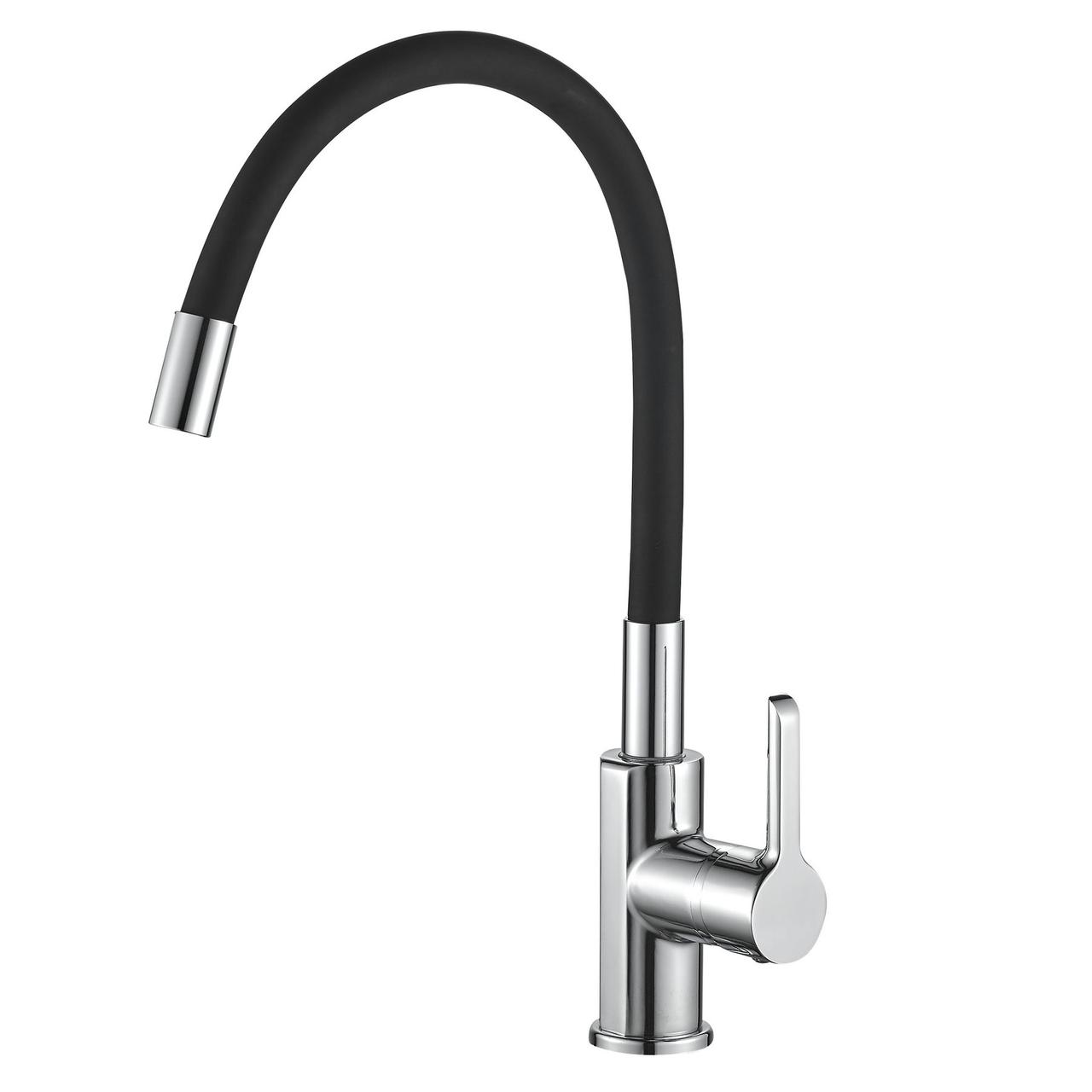 Змішувач для кухні гнучкий чорний Domino Prestige, фото 1