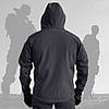 Тактична Куртка Soft Shell (М-3XL) Непромокальна Демісезонна Чорна, фото 2