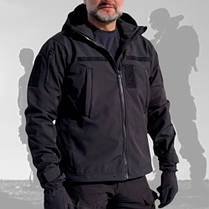 Тактична Куртка Soft Shell (М-3XL) Непромокальна Демісезонна Чорна, фото 2