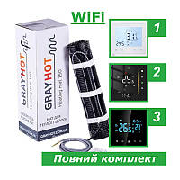 0,6 м² - Теплый пол под плитку GrayHot 150 нагревательный мат 92W + программируемый c WiFi терморегулятор