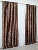 Комплект штор (2шт. 1,5х2,7м.) жакард, колекція "Вензель". Колір світло-коричневий. Код 478ш 30-219, фото 5